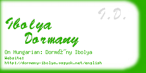 ibolya dormany business card